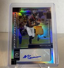 2022 Donruss Optic Nico Collins Signature Series Auto Prizm HOLO #SS-NC Texans