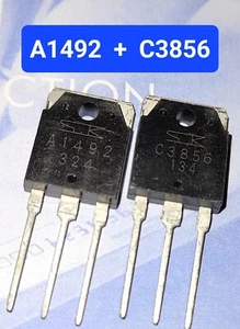 ¡NUEVO! Par de transistores 2SA1492 + 2SC3856 A1492/C3856 NPN+PNP TO-3P 4A 180V EE. UU. - Imagen 1 de 1