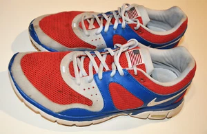 2009 NIKE iD ZOOM brs 1000 - U.S. FLAG LABEL AMERICA BEAUTIFUL - RED BLUE Sz 10 - Picture 1 of 8
