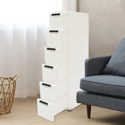 Modern Storage Cabinet for Small Space Bathroom Kitchen Tall Narrow White - Image 1 of 4