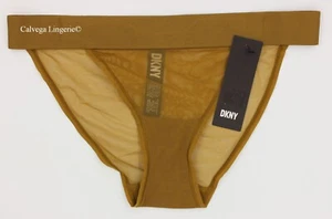 Neu mit Etikett DKNY DK8945 "Sheers" niedriger Netz-String-Bikini, braun (Weihrauch) - Bild 1 von 6