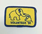 PATCH GSA Girl Scouts Volunteer '91 1991 Elephants Blue Yellow