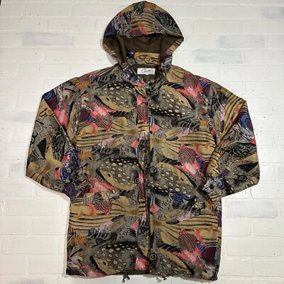 Vintage 90s Silk Abstract Pattern Windbreaker Jacket Women's Medium Colorful - Image 1 of 4