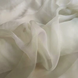 1 yard X 1.35 meter Off White Silk Chiffon Gauze Fabric Dyeable Silk - Picture 1 of 6