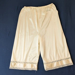 Vtg Adonna Womens S Pettipants Culotte Slip Beige Nylon USA Trimmable 24" Waist - Picture 1 of 7