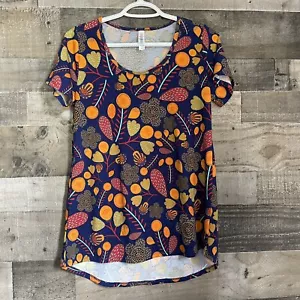 T-shirt donna LuLaRoe blu manica corta alta bassa ispirazione vintage stampa floreale - Foto 1 di 4
