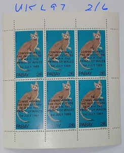 UK Pabay Island U/M Full Sheets of Cats Issue 4d, 5d, 1/-, 1/3, 2/-, 2/6 (UKL97) - Picture 1 of 6