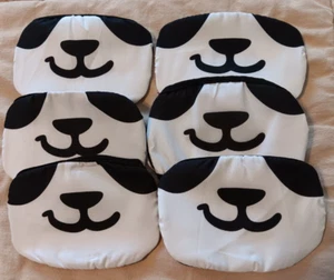 Kids Unisex Accessory Set Washable Travel Lot Sport Black White Panda Face Print - Picture 1 of 3