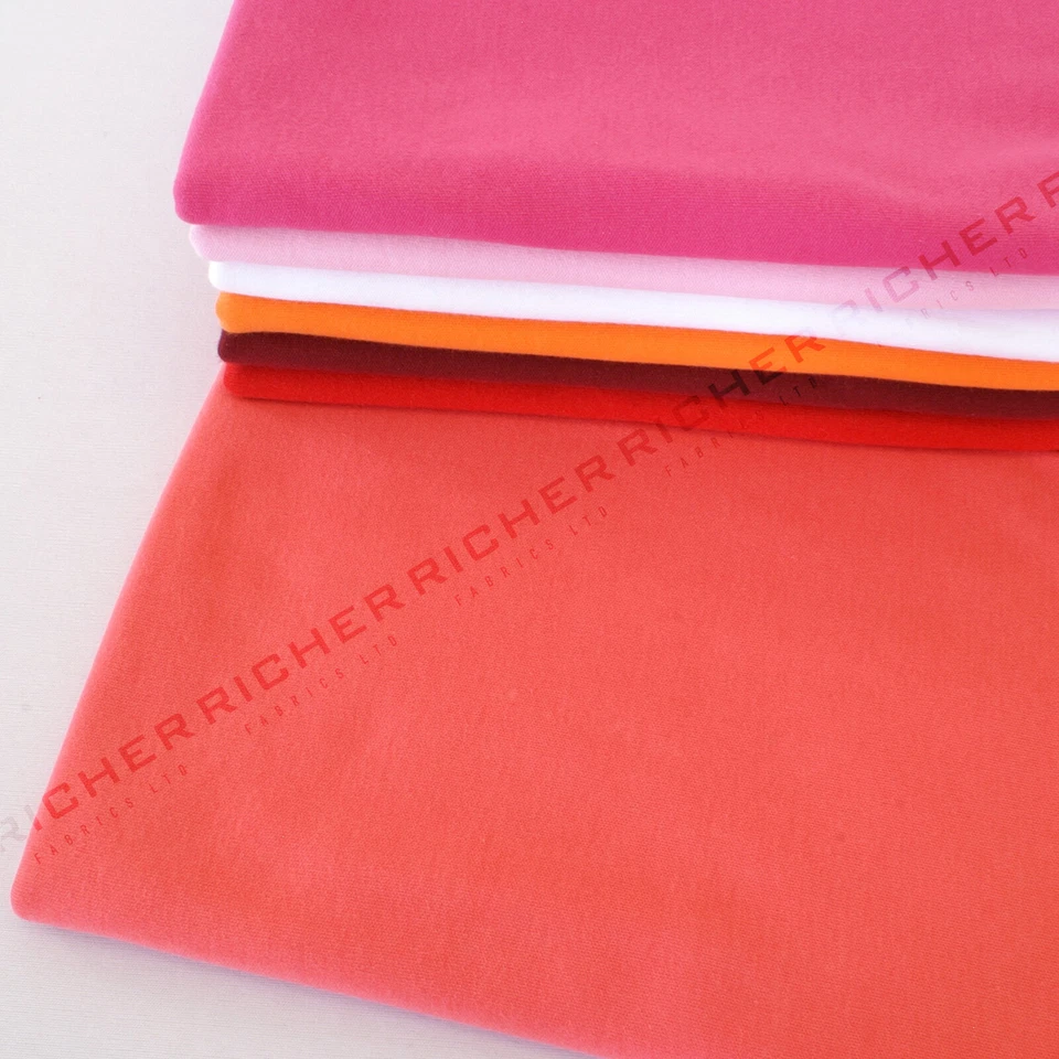 100% Knitted Jersey Cotton Stretch Interlock Fabric Material Made in UK FREE P&P - Image 1 of 2