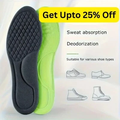 Memory Foam Shoe Insoles For Men Women Running Trainer Inner Soles Foot Inserts - Image 1 of 4