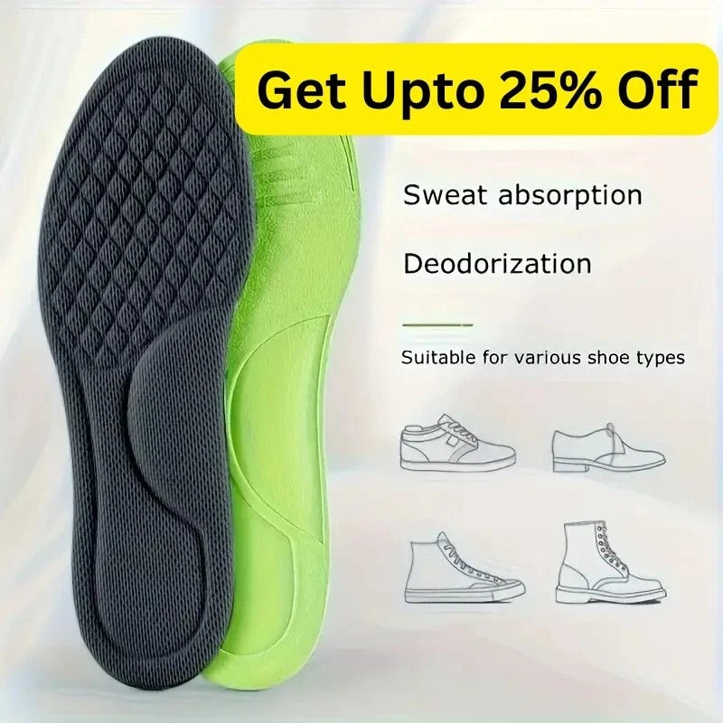 Memory Foam Shoe Insoles For Men Women Running Trainer Inner Soles Foot Inserts - Image 1 of 4