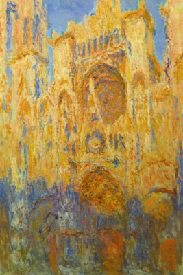 Claude Monet Rouen Cathedral Facade At Sunset Impressionist Art Poster 12x18 - Image 1 of 3
