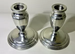 Juego de pares de candelabros Empire Pewter 775 con peso de 4" - Imagen 1 de 15