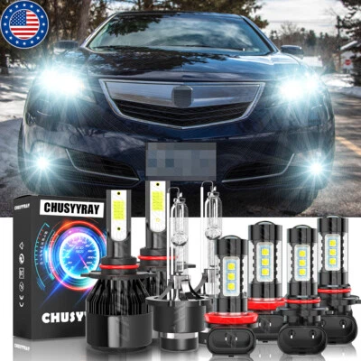 For Acura TL 2009-2014 8x Front LED HID Headlights Daytime Fog Light Bulbs - Image 1 of 4