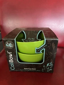 The Cali Bowl Set 2 Mixing Dip Cereal Bowls Green CaliBowl Santa Cruz Stack NEW - Picture 1 of 6