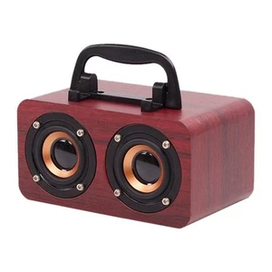 Protable Wooden Speaker Bluetooth 5.0 Dual Channel Stereo with FM Radio,2329 - Imagen 1 de 6