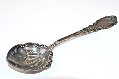 Vintage 6" Rogers & Hamilton Aldine  Large Berry/Serving Spoon Silverplate 1895 - Image 1 of 4
