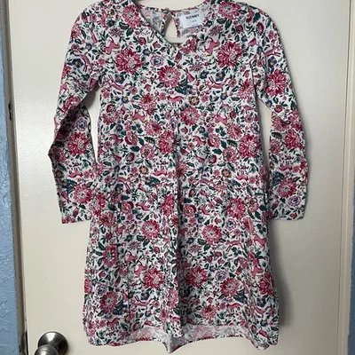 EUC Old Navy Girl's Floral Animal Print Tiered Long Sleeve Dress, Size L(10/12) - Image 1 of 4