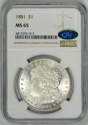 1881  NGC  MS65 CAC  *  Better Date Philly Mint Dollar *  #4815296-013 - Image 1 of 4