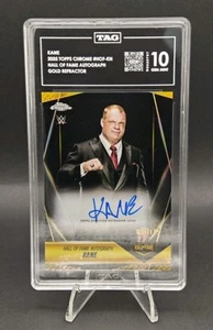 2024 Topps Chrome WWE - Kane - Hall of Fame Refractor On Card Auto /175 TAG 10 - Picture 1 of 4