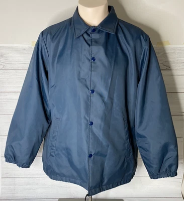 Abrigo chaqueta cortavientos a presión azul marino vintage para hombre Lg (42-44) marca Eagle Foto 1 de 4