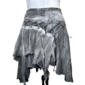 Falda Momia Lip Service Red Talla XS Gris Tie Dye Corsé Andrajoso Rasgado Y2k - Imagen 1 de 10