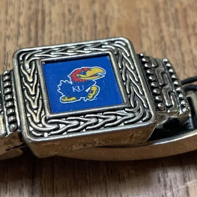 Pulsera gruesa vintage de tiza de roca Jayhawks de la Universidad de Kansas KU Foto 1 de 4
