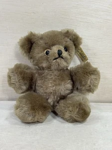 Vintage Figur 1930er braun Mohair 7 Zoll Teddybär mit Original Etikett Wow - Bild 1 von 17