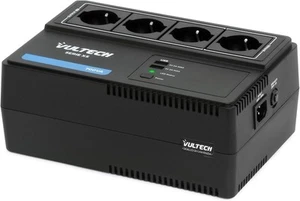 VULTECH UPS700VA-XS unterbrechungsfreie Stromversorgung 700VA, 4 Steckdosen B-WA - Zdjęcie 1 z 8