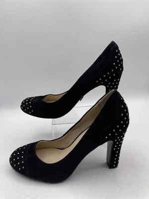 Zapatos de tacón Anne klein Akoadira para mujer talla 8,5 negro gamuza cuero punta redonda Foto 1 de 4
