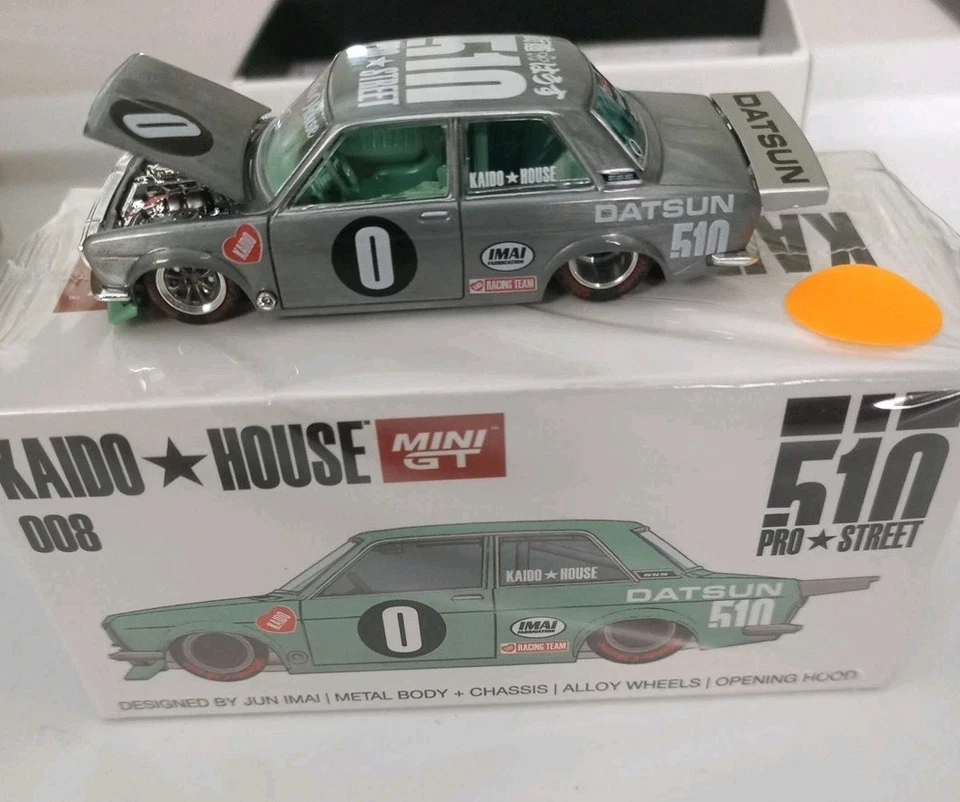 Kaido House Mini GT KHMG008 Datsun 510 Pro Street Sedan Chase Raw - Image 1 of 1