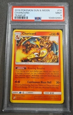 POKEMON CARD CHARIZARD RARE 14 TEAM UP #14 GRADED PSA 9 MINT #014 014 - Image 1 of 3
