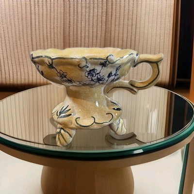 Цветочный керамический бирюзовый подсвечник или декоративное мыло блюдо домашний декор - Изображение 1 из 4