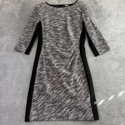 Vestido Vaina Anne Klein Para Mujer Talla 10 Negro y Marfil Tejido Texturizado Carrera Nuevo con Etiquetas Foto 1 de 4