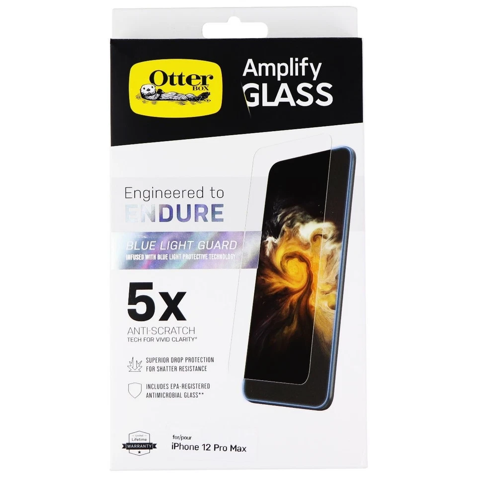Protector de pantalla OtterBox Amplify Glass luz azul para Apple iPhone 12 Pro Max Foto 1 de 1