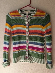 Matilda Jane Bright Colorful Pink Button Up Sweater Girls Size 8 - Picture 1 of 9