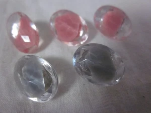 5 paperweight style faceted glass shank buttons new - Picture 1 of 3
