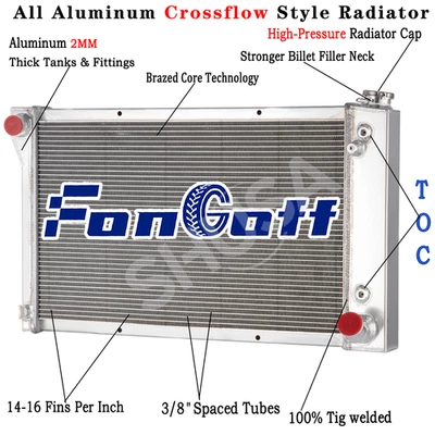 3 Row Radiator fits 1967-1972 Chevy C10 C20 C30 K10 K20 GMC C15 C2500 K25 Pickup - Image 1 of 4