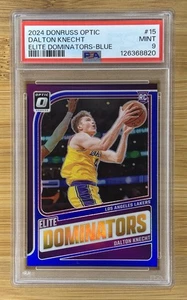 Dalton Knecht RC PSA 9- #/49 2024-25 Panini Donruss Optic Elite Dominators BLUE - Picture 1 of 2