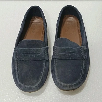 Zara Boys Navy Blue Suede Driving Loafers Shoes Sz 34 Preowned Accept Condition - Image 1 of 4