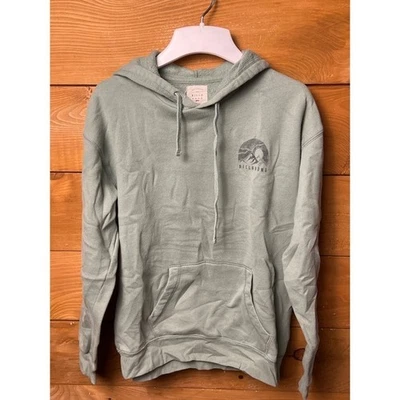 Billabong Pullover Hoodie Women's Large Sage Green Mountain Logo Spellout Casual - Image 1 of 4