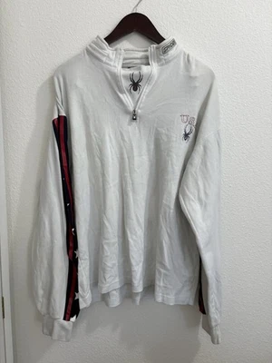 Vintage 90s Spyder Mens Large USA Spider Logo Half Zip Sweater 100% Cotton - Image 1 of 4