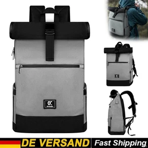 Rucksack-Rolltop Freizeitrucksack Herren/Damen Daypack Wasserdicht Cityrucksack - Afbeelding 1 van 12