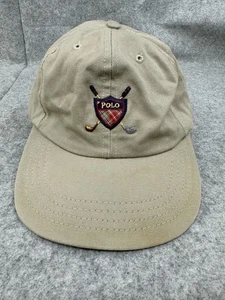 Cappello Polo Ralph Lauren Made USA Golf Crest Verde Marrone Strapback Vintage Cap - Foto 1 di 5