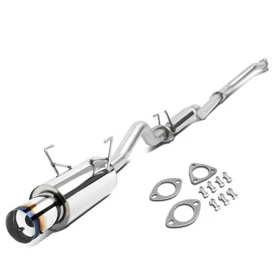 Sistema de escape Catback de acero inoxidable Fit 01-05 Honda Civic EX GX con punta de silenciador OD de 4" Foto 1 de 4