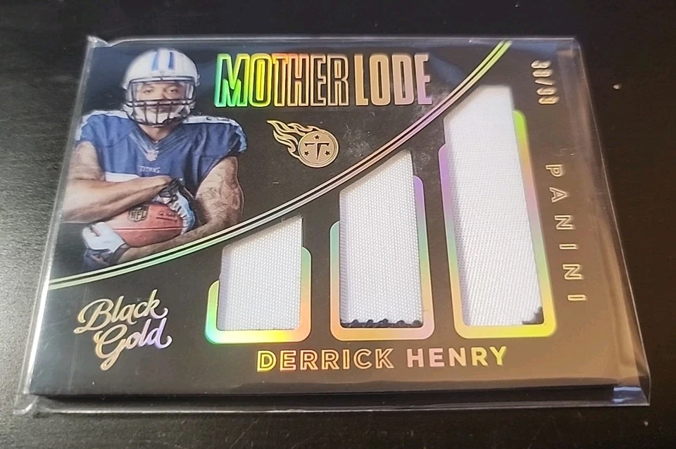 2016 Black Gold Derrick Henry Mother Lode Gold Rookie RC Patch /99 Player Worn - Image 1 of 4