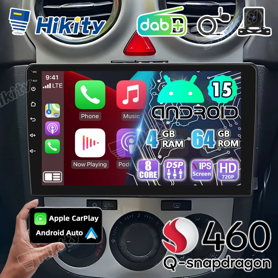 DAB+ 8Core 4+64GB Android15 Autoradio CarPlay GPS Navi WIFI Für Opel Astra Corsa - Bild 1 von 4