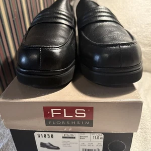 Mens Florsheim Distant Black Shoes Size 11 W - Picture 1 of 6