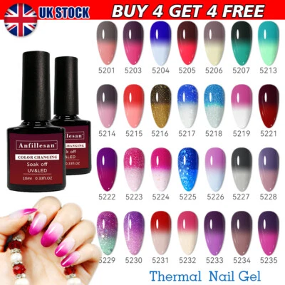 Thermal Gel Nail Polish Temperature Color Changing Gel Nail Art Gel Anfillesan