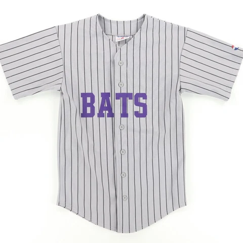 Teamwork Louisville Bats Striped V-Neck Jersey Gray Men's S Cover